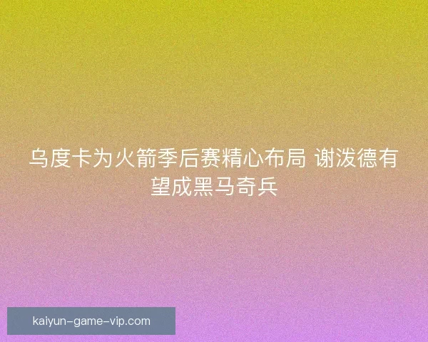 乌度卡为火箭季后赛精心布局 谢泼德有望成黑马奇兵